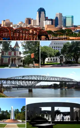 Plusieurs vignettes présentant divers aspects de la ville de Shreveport.