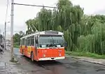 La livrée orange UST des années 1970, ici sur un trolleybus FBW revendu à Sibiu en Roumanie.