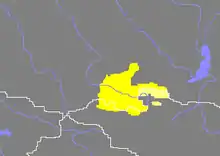 Carte montrant la frontière russo-mongole. La répartition des Touvains se fait de part et d'autre.