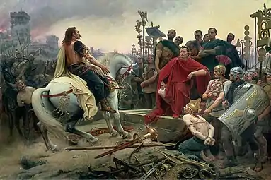 Vercingetorix jette ses armes aux pieds de Jules César