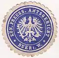 Marque de sceau du tribunal royal de district prussien de Buer en Westphalie.