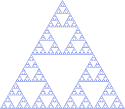 Le triangle de Sierpiński — une récurrence de triangles formant un fractale.