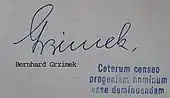 signature de Bernhard Grzimek