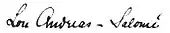 signature de Lou Andreas-Salomé