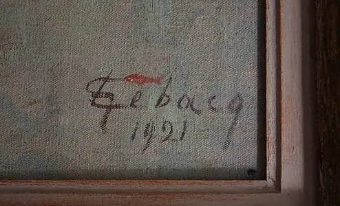 Signature de Georges Émile Lebacq (1921), œuvre non référencée.