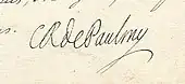 signature d'Antoine-René de Voyer de Paulmy d'Argenson
