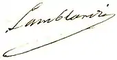 Signature de Antoine-Élie Lamblardie