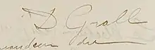  fragment d'une lettre manuscrite de 1916 portant la signature Dr Grall