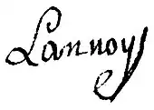 signature de Chrétien Joseph Ernest Grégoire de Lannoy