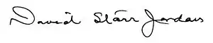 signature de David Starr Jordan