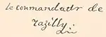 Signature de Isaac de Razilly