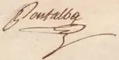 signature de Joseph-Xavier Delfau de Pontalba