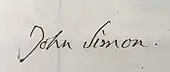 signature de John Simon (pathologiste)