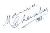 signature de Maurice Chevalier