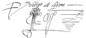 signature de Philibert de l'Orme