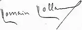 Signature de Romain Rolland