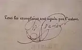 signature de Charles Fourier