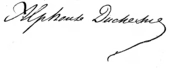 signature d'Alphonse Duchesne