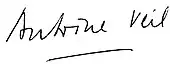 signature d'Antoine Veil