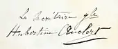signature de Hubertine Auclert