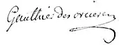 signature d'Antoine-François Gauthier des Orcières