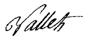 signature de Claude-Benjamin Vallet