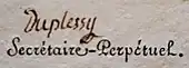 signature de François Sabin Duplessy