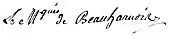 signature de François de Beauharnais (1756-1846)