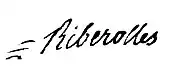 signature de Gilbert de Riberolles