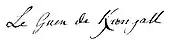 signature de Guy Le Guen de Kerangal