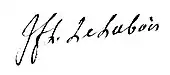 signature de Jacques-François-Louis Le Lubois