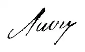 signature de Jacques-Mathurin Auvry