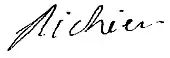 signature de Jacques-Raymond de Richier de la Rochelongchamp