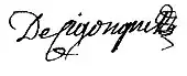 signature de Jean-Étienne de Cigongne