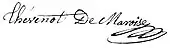 signature de Jean-Baptiste Thévenot de Maroise