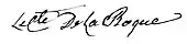 signature de Jean-François de La Roque de Mons