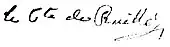 signature de Jean-Guillaume de La Planche de Ruillé
