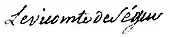 signature de Joseph-Marie de Ségur-Cabanac