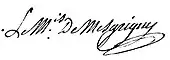 signature de Louis-Marie de Villebertain de Mesgrigny