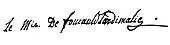 signature de Louis de Foucauld de Lardimalie