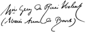 signature de Marie-Anne de Bovet