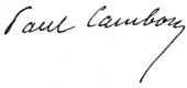 signature de Paul Cambon