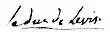 Signature de Pierre-Marc-Gaston de Lévis