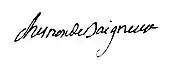 signature de Pierre Bertrand Chesnon de Baigneux