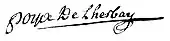 signature de Pierre Poya de L'Herbay