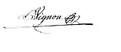 signature de Pierre Vignon