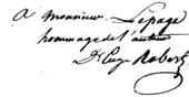 signature de Louis Eugène Robert