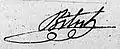 Signature du maire, Apollinaire Bitsch ; 1832 - 1835 Burnhaupt le Bas.