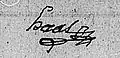 Signature du maire, Hass Jean ; 1835 - 1843 Burnhaupt le Bas.