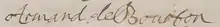 Signature de Armand de Bourbon-Conti